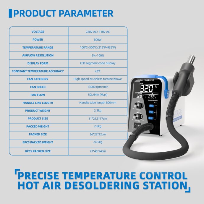 FORWARD FW-HA01 PRECISE TEMPERATURE CONTROL HOT AIR GUN 800W - Image 9