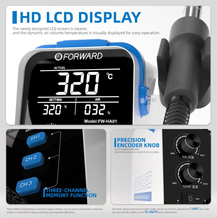 FORWARD FW-HA01 PRECISE TEMPERATURE CONTROL HOT AIR GUN 800W - Image 7
