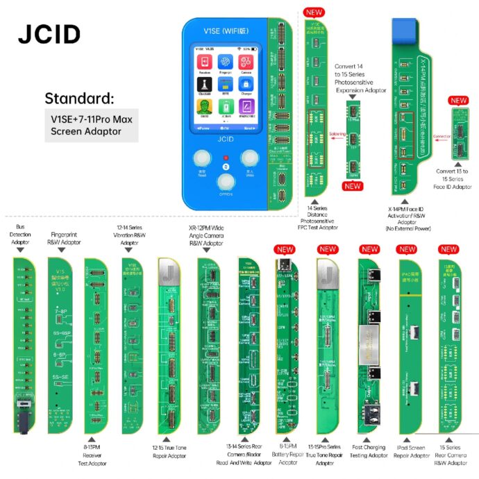 JCID V1SE PROGRAMMER FOR TRUE TONE BATTERY FACE ID CAMERA REPAIR  FULL SET - Image 7