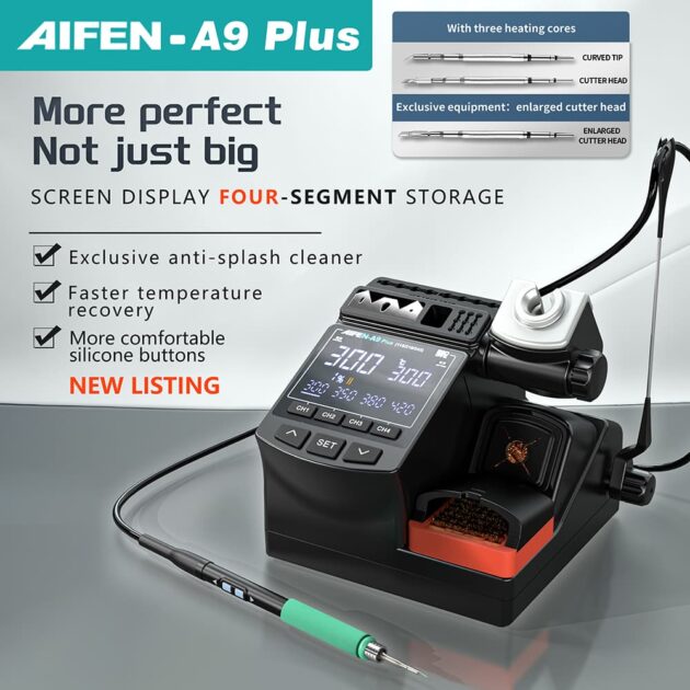 AIFEN A9 PLUS DIGITAL DISPLAY SOLDERING STATION WITH T210/245/115 HANDLE