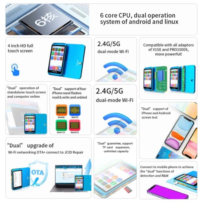 JCID V1S PRO PROGRAMMER NAND READ AND WRITE PURPLE SCREEN REPAIR FOR IPHONE - Image 4
