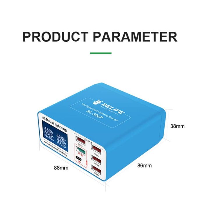 RELIFE RL-304P SMART 6-PORT DIGITAL DISPLAY CHARGER - Image 8