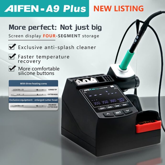 AIFEN A9 PLUS DIGITAL DISPLAY SOLDERING STATION WITH T210/245/115 HANDLE - Image 2