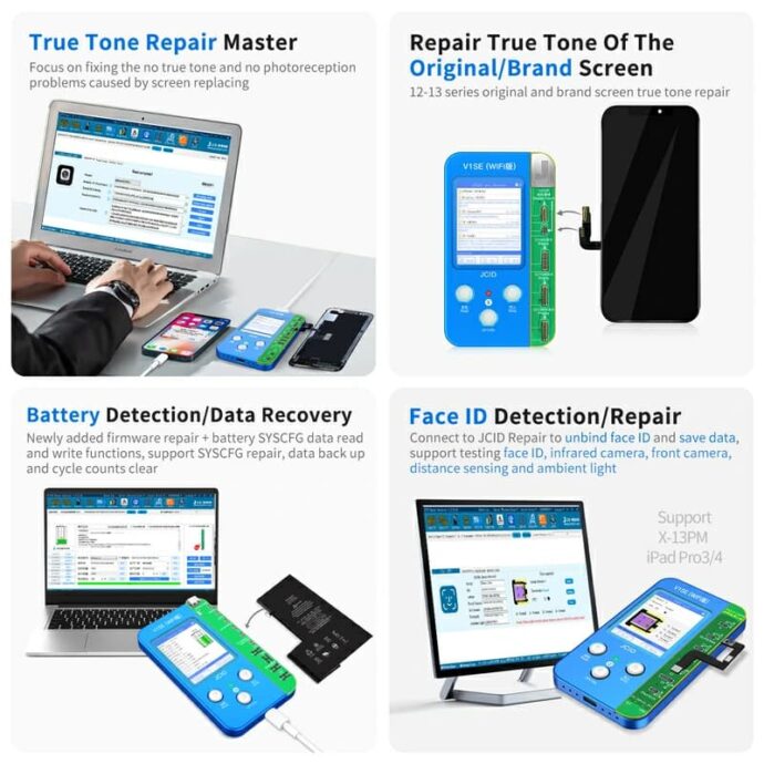 JCID V1SE PROGRAMMER FOR TRUE TONE BATTERY FACE ID CAMERA REPAIR  FULL SET - Image 4