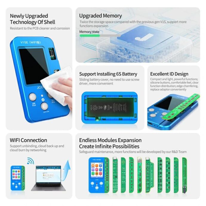 JCID V1SE PROGRAMMER FOR TRUE TONE BATTERY FACE ID CAMERA REPAIR  FULL SET - Image 6