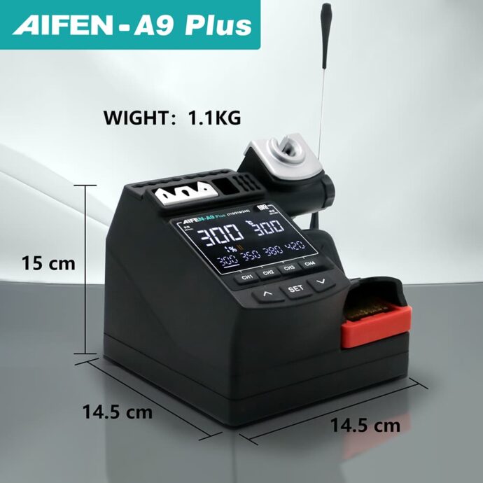 AIFEN A9 PLUS DIGITAL DISPLAY SOLDERING STATION WITH T210/245/115 HANDLE - Image 8
