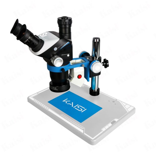 KAISI S8 6.7-52X ZOOM TRINOCULAR STEREO MICROSCOPE SET WITH TX1 4K VIDEO CAMERA
