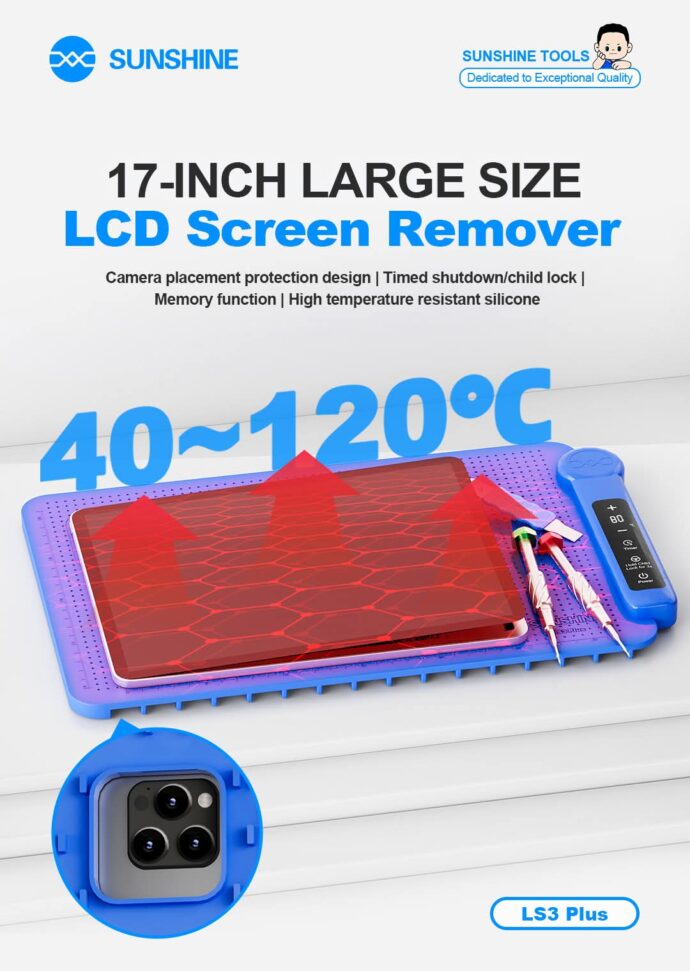 SUNSHINE LS3 PLUS LCD SCREEN REMOVER 17 INCHES LARGE SPACE RESISTANT SILICONE - Image 2