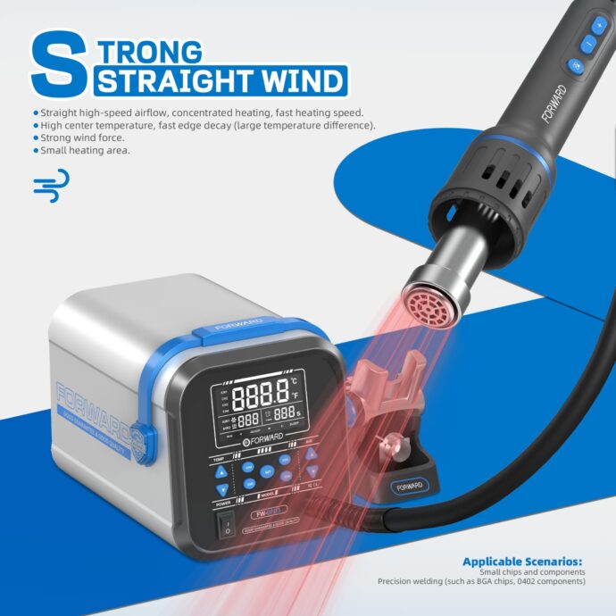FORWARD FW-BF03 1300W PRECISE TEMPERATURE CONTROL HOT AIR DESOLDERING STATION - Image 2