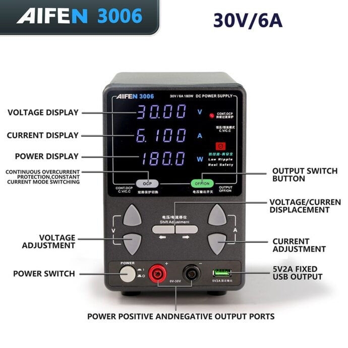 AIFEN 3006 DC POWER SUPPLY 30V 6A - Image 5