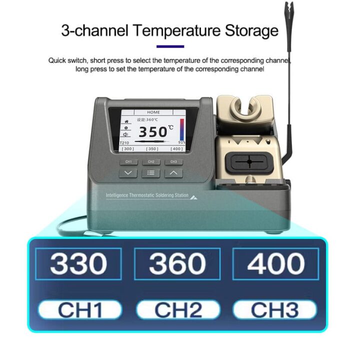 GVM H3 3-IN-1 HIGH VOLTAGE 80W INTELLIGENT SOLDERING STATION SUPPORTS T245/T210/T115 - Image 3