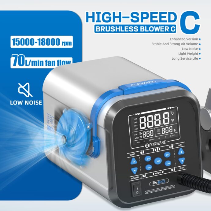 FORWARD FW-BF03 1300W PRECISE TEMPERATURE CONTROL HOT AIR DESOLDERING STATION - Image 3