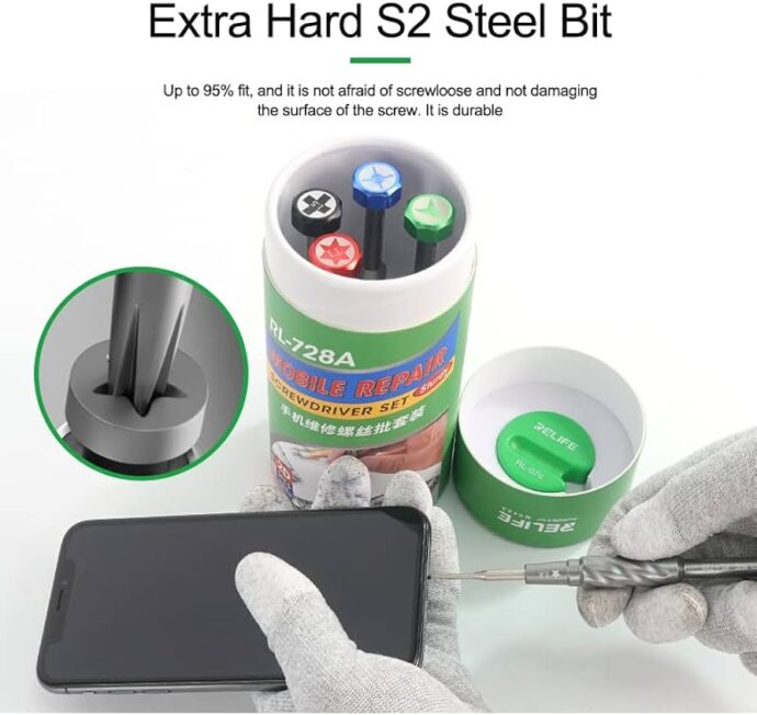 RELIFE RL-728A STRONG MAGNETIC SCREWDRIVER SET SPECIAL FOR MOBILE PHONE REPAIR - Image 3