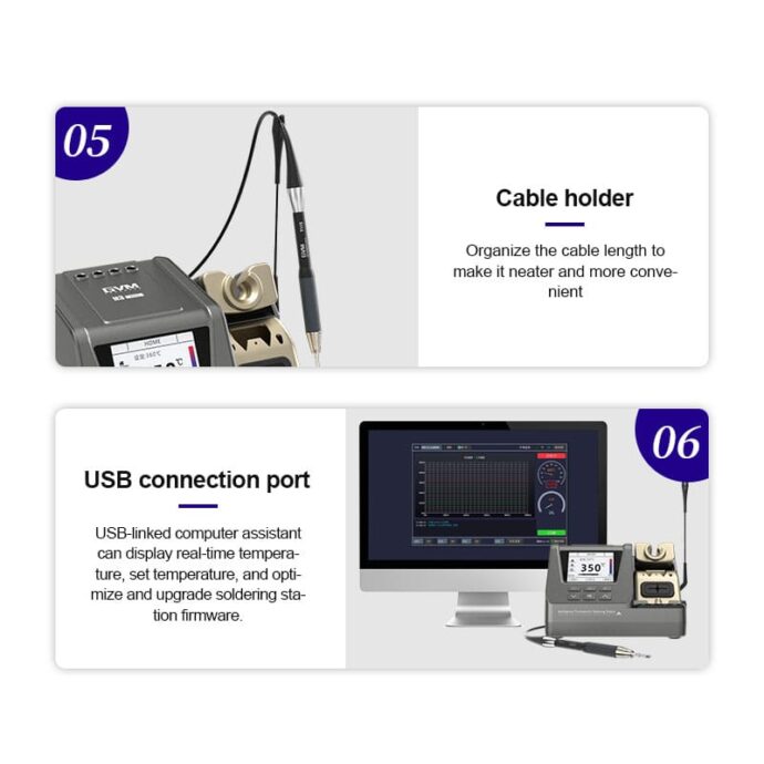 GVM H3 3-IN-1 HIGH VOLTAGE 80W INTELLIGENT SOLDERING STATION SUPPORTS T245/T210/T115 - Image 11