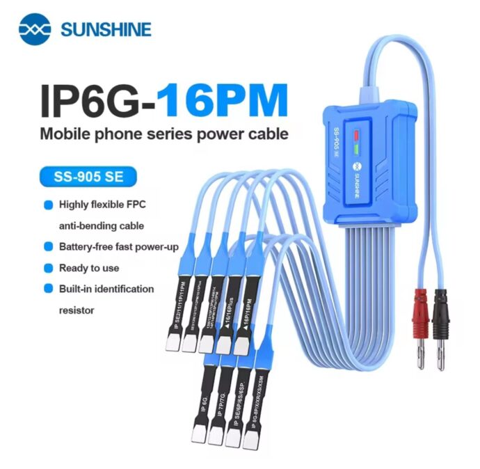 SUNSHINE SS-905 SE IPHONE SERIES POWER CABLE FOR IPHONE 6G TO 16PM / SE2