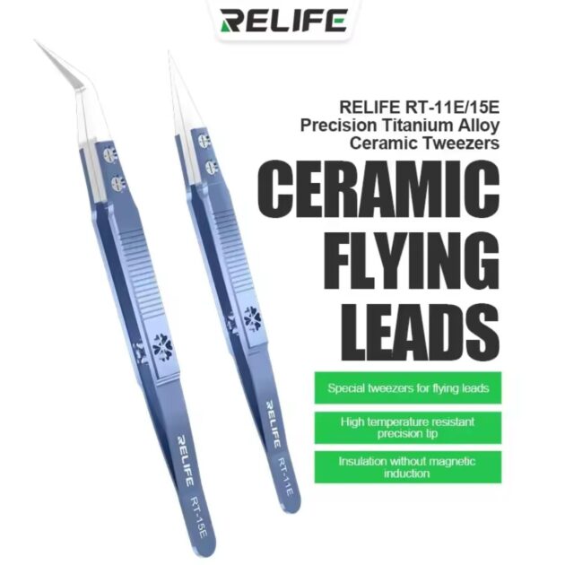 RELIFE RT-11E/15E PRECISION TITANIUM ALLOY CERAMIC TWEEZERS