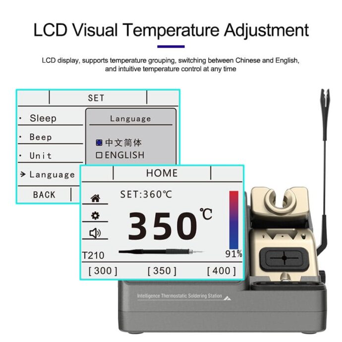 GVM H3 3-IN-1 HIGH VOLTAGE 80W INTELLIGENT SOLDERING STATION SUPPORTS T245/T210/T115 - Image 4