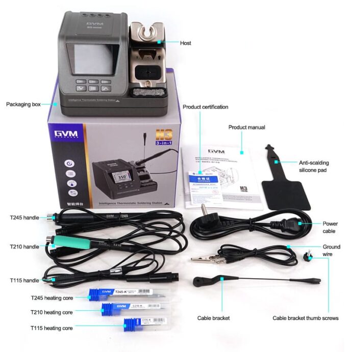 GVM H3 3-IN-1 HIGH VOLTAGE 80W INTELLIGENT SOLDERING STATION SUPPORTS T245/T210/T115 - Image 12