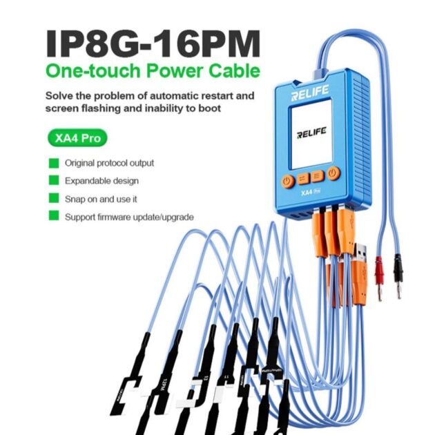 RELIFE XA4 PRO ONE TOUCH HD DISPLAY POWER CABLE WITH USB TYP-C DUAL INTERFACE FOR IPHONE 8G TO 16PM