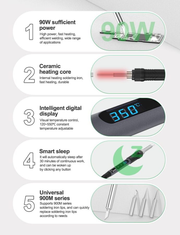 RELIFE 963 DIGITAL DISPLAY PORTABLE SOLDERING IRON - Image 3
