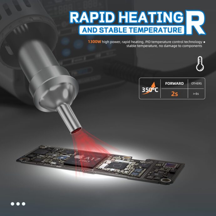 FORWARD FW-BF03 1300W PRECISE TEMPERATURE CONTROL HOT AIR DESOLDERING STATION - Image 9