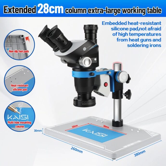 KAISI S8 6.7-52X ZOOM TRINOCULAR STEREO MICROSCOPE - Image 10