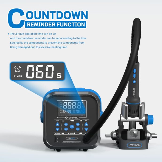 FORWARD FW-BF03 1300W PRECISE TEMPERATURE CONTROL HOT AIR DESOLDERING STATION - Image 4