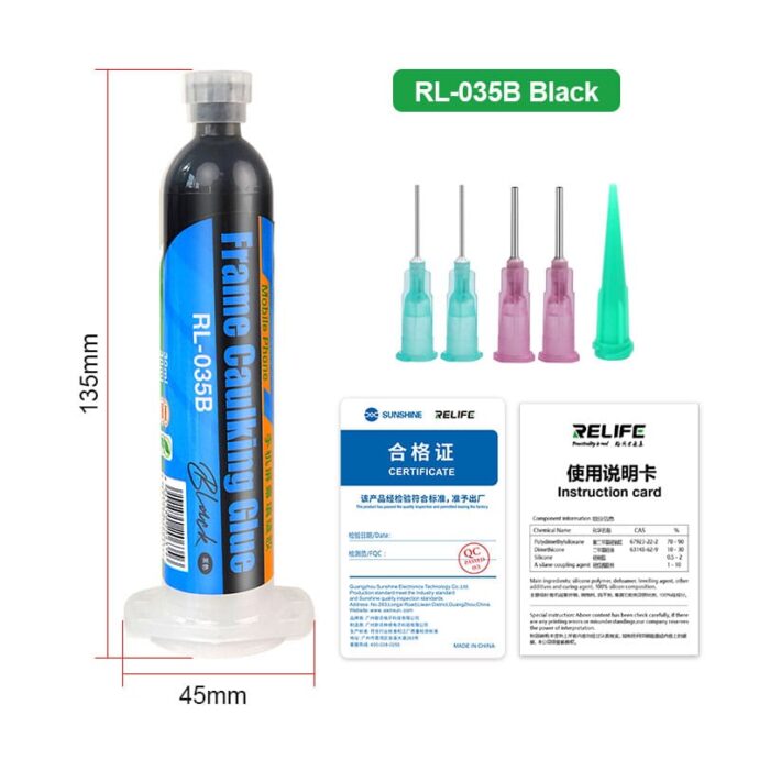 RELIFE RL-035B BLACK MOBILE PHONE SCREEN CAULKING GLUE 30ML - Image 6